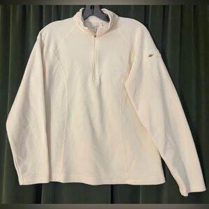 L.L. Bean Women’s Cream Quarter‑Zip Fleece Pullover